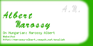 albert marossy business card